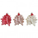 Snowberry 4.2 in. Leaf Shatter-Resistant Ornament (6-Piece)