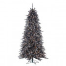 7.5 ft. Pre-Lit Black/Silver Frasier Fir Artificial Christmas Tree with Clear Lights