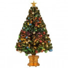 4 ft. Fiber Optic Fireworks Artificial Christmas Tree with Ball Ornaments