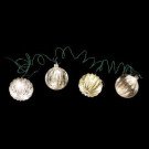 4 in. 36-Light LED White Glass Ornaments (4-Pieces)