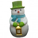 Frosted Traditions 12 in. Green and Blue Indoor Decor Snowman