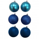 80 mm Blue Shatterproof Ornament (12-Count)