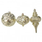 Gold Assorted Shatter-Resistant Ornaments (3-Piece)