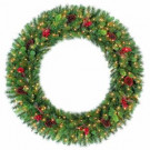 60 in. Pre-Lit Hawkins Artificial Wreath with Clear Lights and Pinecones