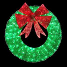 36 in. LED Green Sparkling Tinsel Wreath
