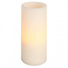3.5 in. x 8 in. Vanilla Scent, Bisque, Battery Operated Wax Candle with Timer