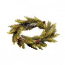 10 in. Artificial Spruce Candle Ring with Cones and Gold Glitter