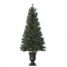 6 ft. Pre-Lit Western Cashmere Potted Artificial Christmas Tree with Clear Lights