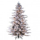 7.5 ft. Pre-Lit Heavy Flocked Pacific Glitter Artificial Christmas Tree