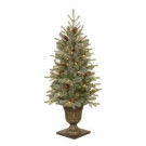 4.5 ft. Alaskan Spruce Potted Artificial Christmas Tree with Clear Lights and Pinecones
