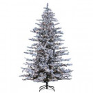 9 ft. Pre-Lit Heavy Flocked Pacific Glitter Artificial Christmas Tree