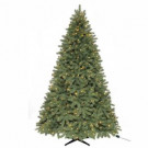 7.5 ft. Pre-Lit LED Downswept Dennison Spruce Quick-Set Artificial Christmas Tree with Clear and Multi-Color Lights