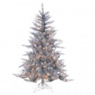4.5 ft. Pre-Lit Silver Ashley Artificial Christmas Tree with Clear Lights