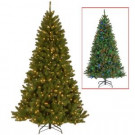 7.5 ft. Indoor Pre-Lit LED North Valley Spruce Artificial Christmas Tree with 9-Function Switch and Dual Color Lights