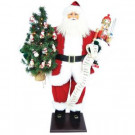 36 in. Traditional Santa with Nutcracker and LED Lights in Tree