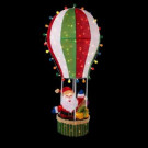 6 ft. Lighted Tinsel Santa in Hot Air Balloon