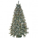 7.5 ft. Pre-Lit Siberian Frosted Pine Artificial Christmas Tree with Clear Lights and Pine Cones