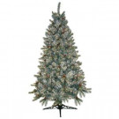 6.5 ft. Pre-Lit Siberian Frosted Pine Artificial Christmas Tree with Clear Lights and Pine Cones
