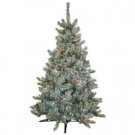 4.5 ft. Pre-Lit Artificial Siberian Frosted Pine Artificial Christmas Tree with Clear Lights and Pinecones