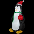 24.41 in. W x 22.05 in. D x 42.13 in. H Inflatable Outdoor Penguin with Santa Hat