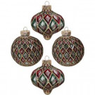 3.25 in. Red and Green Ornament (4-Count)