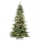 7.5 ft. Pre-Lit Frosted Virginia Pine Aritificial Christmas Tree with Clear Lights and Glittery Cones