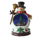 8.5 in. LED Snowman with Animated Scene