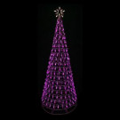 6 ft. x 3 in. 350-Light LED Purple Twinkling Tree Sculpture with Star