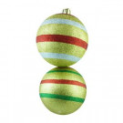 Glittered Large Ball Shatterproof Ornament (2-Set)