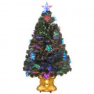 36 in. Fiber Optic Fireworks Artificial Christmas Tree with Star Decorations