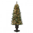 4.5 ft. Pre-Lit Alexander Pine Potted Artificial Christmas Tree with Clear Lights and Pinecones