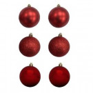 80 mm Red Shatterproof Ornament (12-Count)