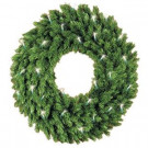 5 ft. Pre-Lit Artificial Aspen Spruce Wreath with Clear Lights