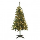 5 ft. Pre-Lit Wood Trail Pine Artificial Christmas Tree with Clear Lights