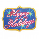 Battery-Operated 16 in. "Happy Holidays" LED Light Show Sign