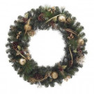 36 in. PVC Artificial Wreath with Gold Ornaments