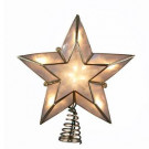 10-Light 5-Point Ivory and Gold Capiz Star Tree Topper