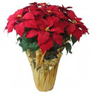 28 in. Extra Large Red Silk Poinsettia Arrangement (Pack of 2)