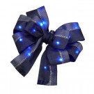 4.5 in. Blue LED Lit Gift Bow (3-Pack)