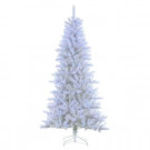 7.5 ft. Pre-Lit LED White Arctic Pine Artificial Christmas Tree with Blue LED Lights