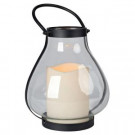 11 in. Glass Hurricane Lantern with Timer Candle