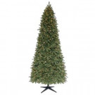 9 ft. Pre-Lit Downswept Wimberly Slim Spruce Artificial Christmas Tree with SureBright Clear Lights