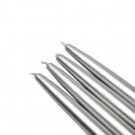 6 in. Metallic Silver Taper Candles (12-Set)