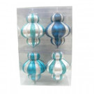 Arctic 6 in. Blue and Silver Ornaments (4-Pack)