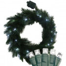 24 in. Pre-Lit LED Pine Wreath with Timer
