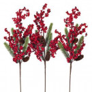 30 in. Red Berry Vine Spray (3 pack)