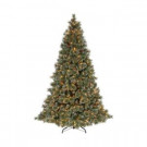 9 ft. Pre-Lit Sparkling Pine Hinged Artificial Christmas Tree with 900 Clear Lights