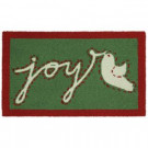 Joy Stitch 17 in. x 29 in. Hand Hooked Door Mat