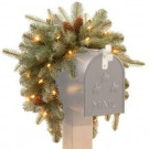 3 ft. Feel-Real Alaskan Spruce Mailbox Swag with 35 Soft White LED Lights