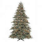 7.5 ft. Pre-Lit Anson Pine Artificial Christmas Tree with Surebright Clear Lights and Pinecones